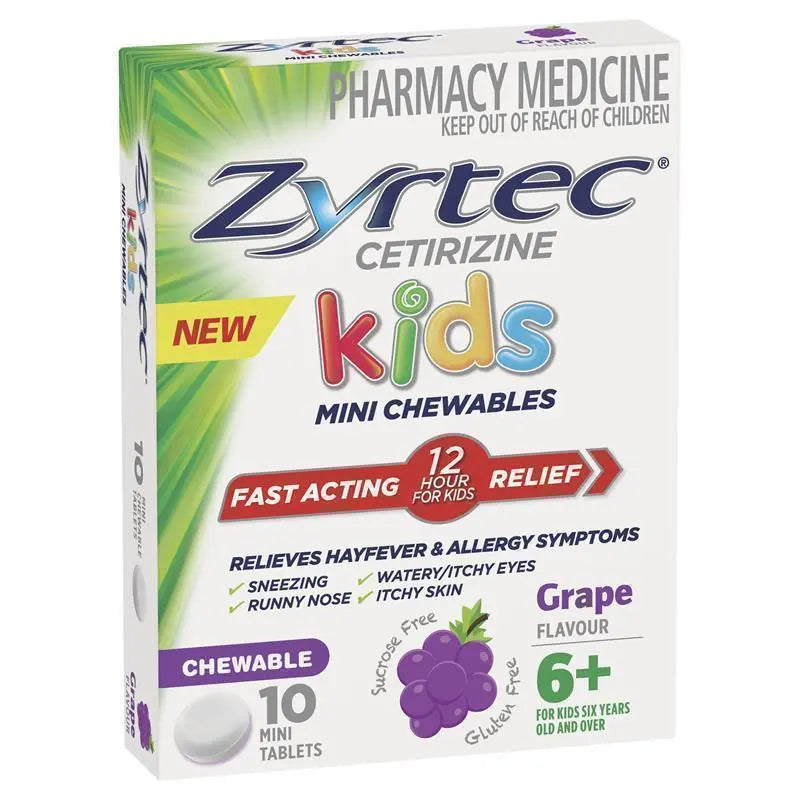 Zyrtec Kids Chewable Grape 10 Tablets