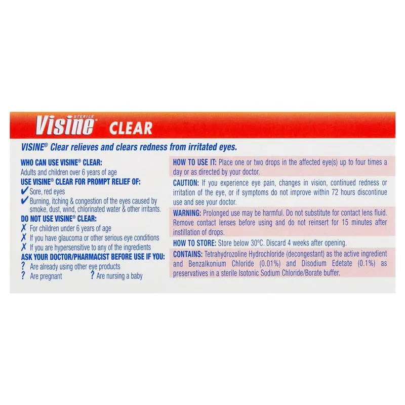 Visine CLR Eye Drops 0.05% 15ml
